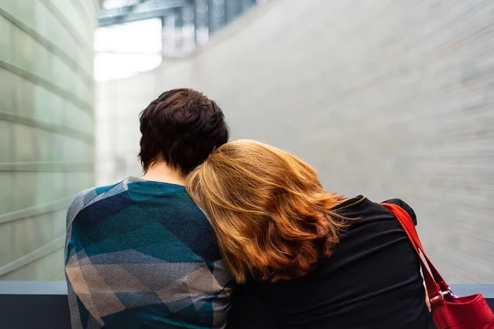 Couple supporting each other at a drug and alcohol rehab centre in Leicester