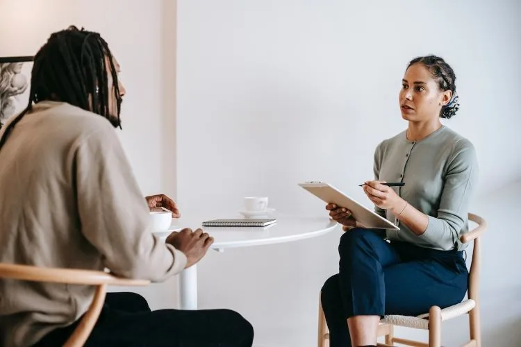 One-to-one therapy session at drug and alcohol rehab in Birmingham or near Birmingham