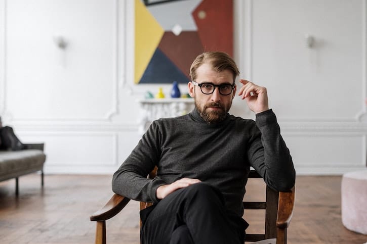 Therapist looking into a camera at drug and alcohol rehab in Cornwall or near Cornwall