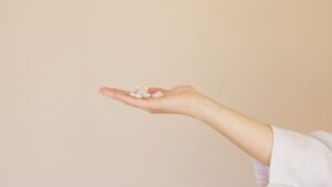 hand holding medication