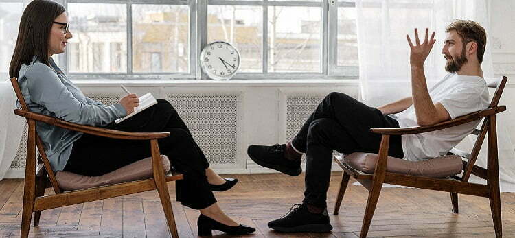 Individual therapy in progress at a drug and alcohol rehab in North Yorkshire