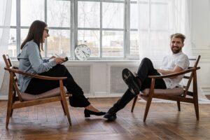 Female therapist with male