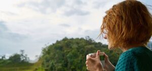 Girl with coffeeat a drug and alcohol rehab Oxfordshire