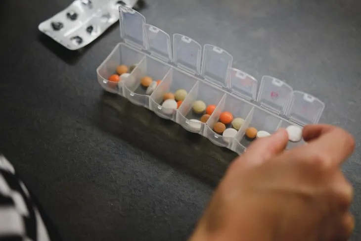 Person taking medication for treatment-resistant depression