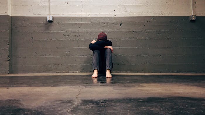 Person dealing with grief