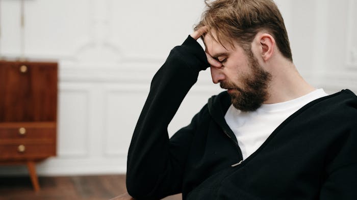 Man struggling from mental health issues due to nitrous oxide (nang) addiction