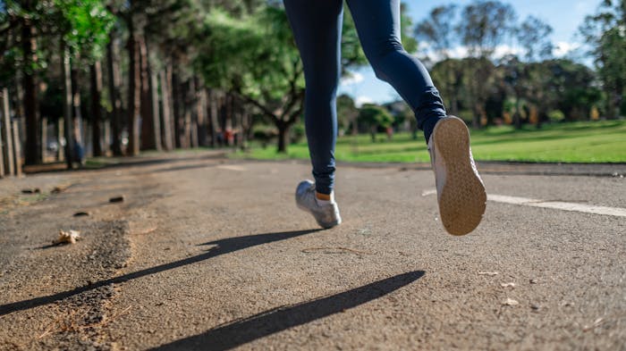 Patient running to get the benefits of addiction for anxiety and other mental health conditions