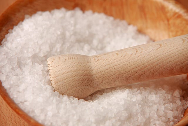 Halotherapy salt sat in a bowl