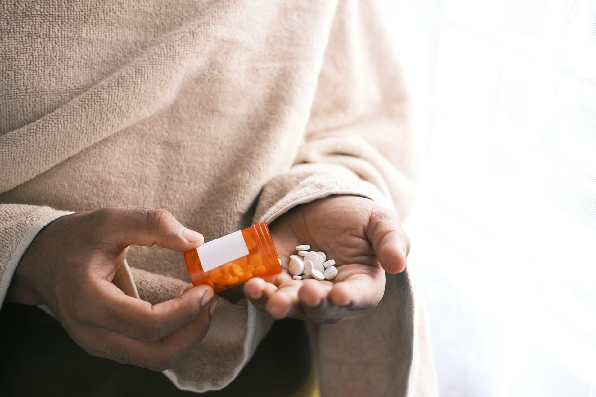 Woman taking fentanyl, a dangerously addictive substance