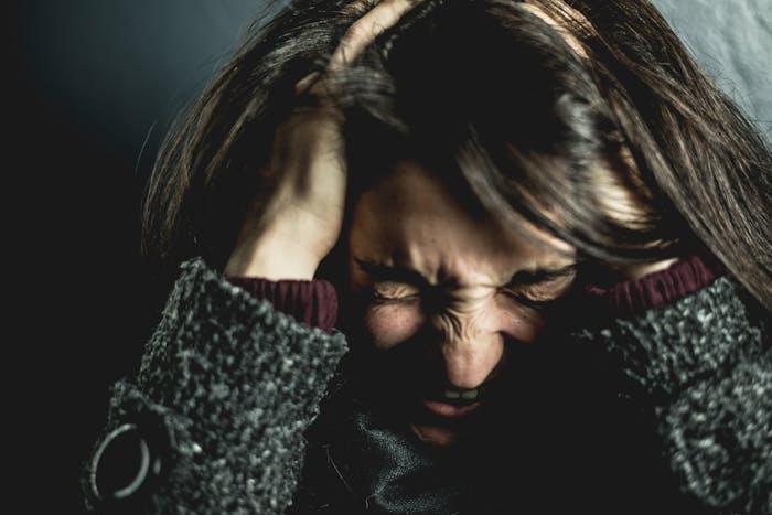 Woman who is responding to stress