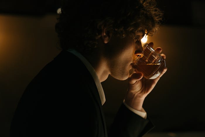 Man drinking alcohol
