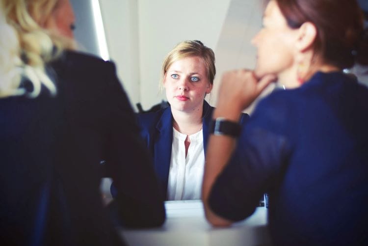 A woman receiving employee help for mental health