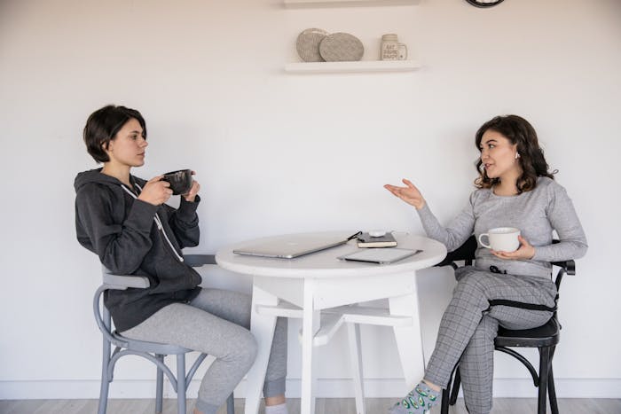 Friends connecting in Liverpool