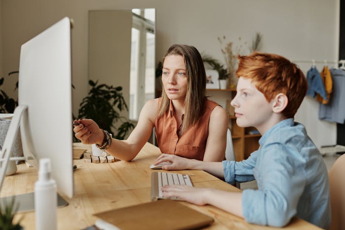 Parent teaching their child about vaping risks