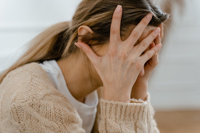 Someone struggling with their mental health after taking ketamine