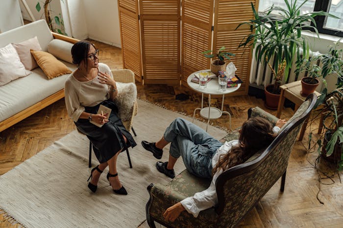 Someone receiving therapy for drug or alcohol addiction