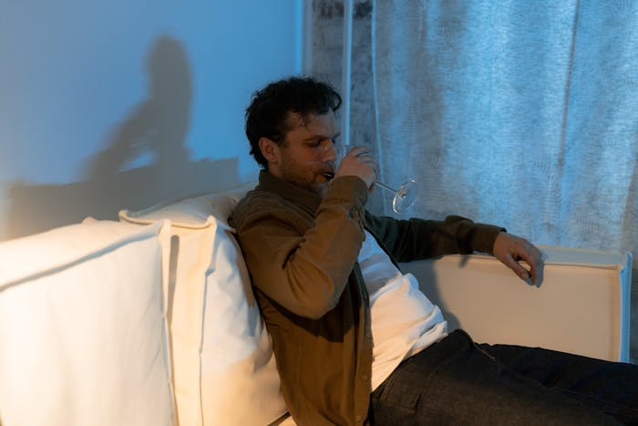 Man drinking alcohol