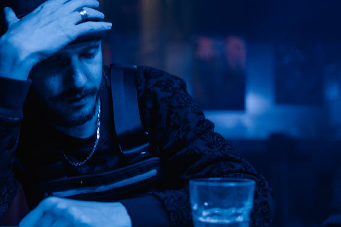 Man with alcohol poisoning