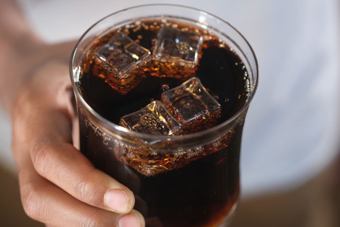 Drinking soft drinks